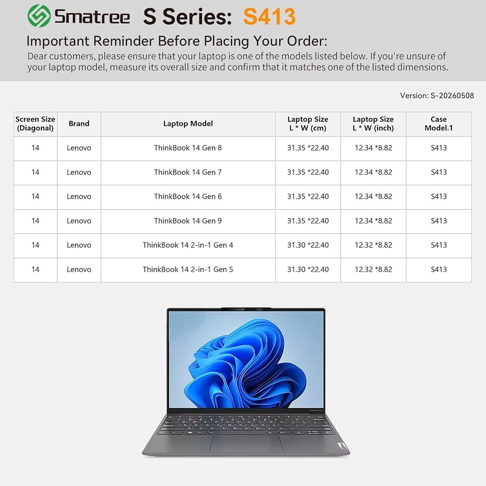 Laptop Case for 14 inch Lenovo ThinkBook 14 Gen 9/8/7/6 — view 3