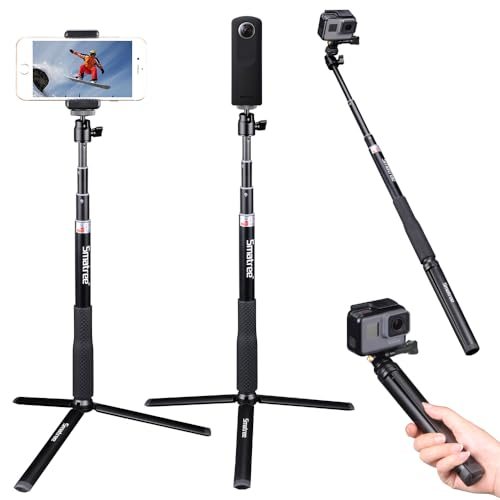 Telescoping Selfie Stick with Tripod Compatible for Insta360 X5, for GoPro Hero 13/12/11/10/