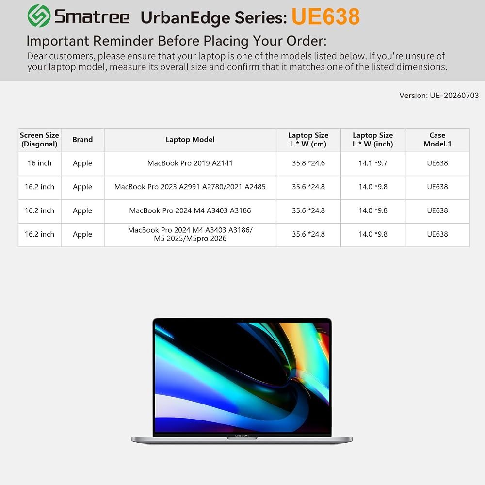 UrbanEdge Laptop Case for 16.2 inch Apple MacBook Pro M5pro 2026 — view 3